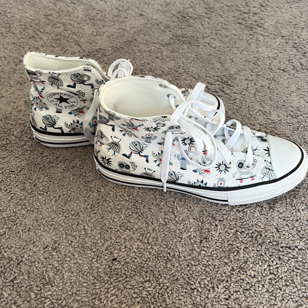 Kids Converse Chuck Taylor All Star High top PS 'Creatures - White Ash Stone'
